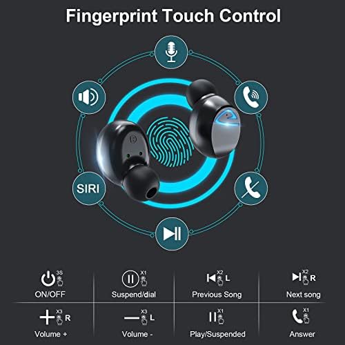 Bluetooth 5.2 Безжични Слушалки HiFi Стерео Звук Длабоко Бас Слушалки СО USB - C Полнење Случај Бучава-Поништување И Брзо Полнење