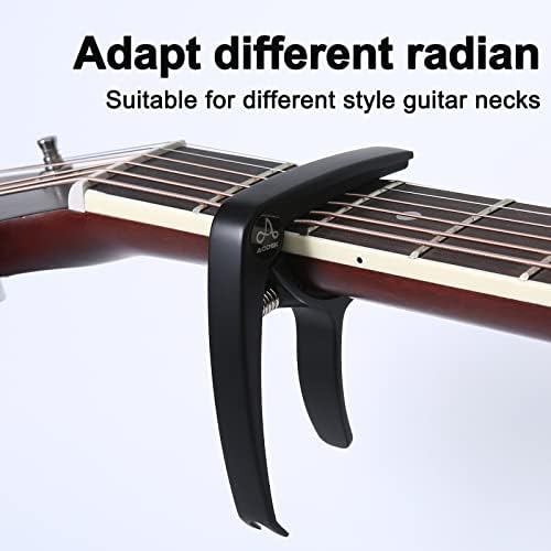 Capo за електрична гитара акустична гитара жица од челик укулеле капо метален материјал црн со избор