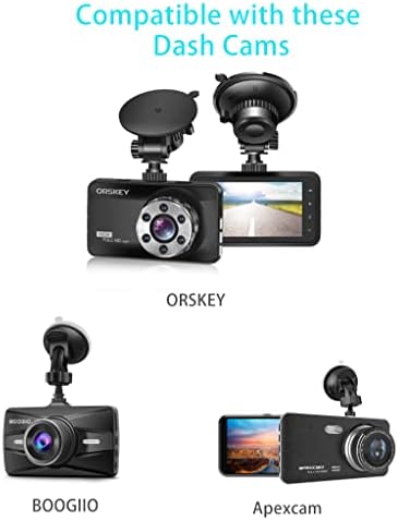 Глукреан Цртичка Камери Монтирање Компатибилен СО ORSKEY / BOOGIIO / Apexcam / Ajvvf Dashcam, Вшмукување Чаша Монтирање Лесен За Инсталирање