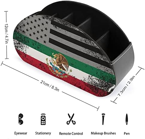 САД Мексико со знаме за печатење на знаме за печатење ТВ далечински организатор за контрола на кутии PU кожа 5 прегради