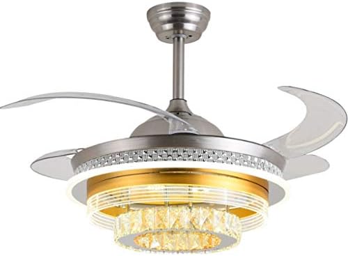 Вентилаторите на таванот на Cutyz со ламби, кристално повлекување на таванот со светла и далечински, скриен тавански тавански тавански