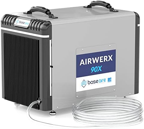 BaseAire AirWerx90X Енергија Ѕвезда Одвлажнување За Индексирање Простор Подрум, 198 Пинта Комерцијални Одвлажнување Со Пумпа, 5 Години Гаранција,