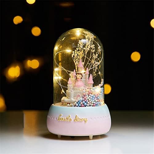 Yfqhdd Кристал топка предводеше музичка кутија девојка роденден подарок дома декорација дете принцеза девојче танцување музичка кутија небото