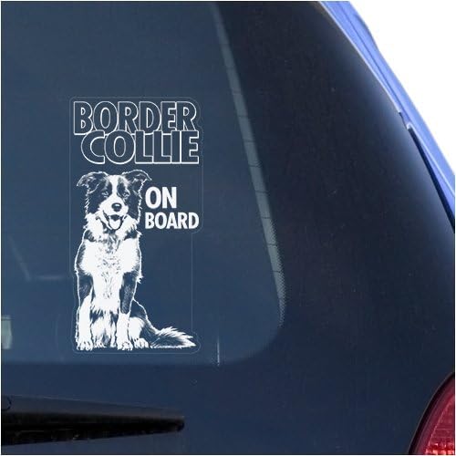 Англиски граничен коли чиста налепница за винил за прозорец, шкотски овци кучиња знак за уметност печатење