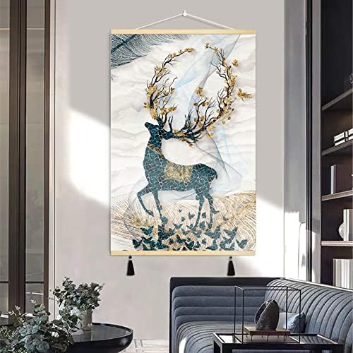 现代 简约 抽象 艺术 实木 自然 风景 麋鹿 麋鹿 几 装饰 壁画 客厅 卧室 浴室 墙壁 装饰