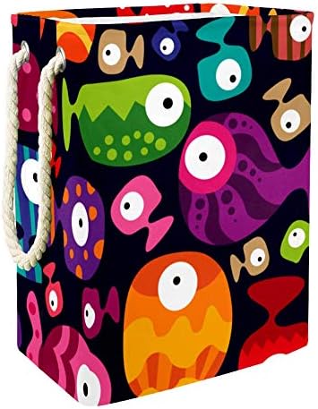 Нехомер Прекрасна Колекција На Тропски Риби 300д Оксфорд Пвц Водоотпорна Облека Ја Попречува Големата Корпа За Перење За Ќебиња Играчки За Облека Во Спалната Соба