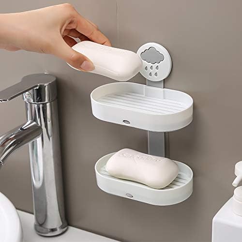 Држач за сапун SuperPig Soap за туш wallид двојно слој wallид поставен без дупчење отстранлив силен двострана лепак брз мозоци за туш, бања