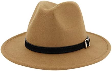Зимски капи, ретро гроздобер Панама капа мода, почувствувајќи ја Федора капа за жени, широки волнени елегантни капи со капи со капи со федора