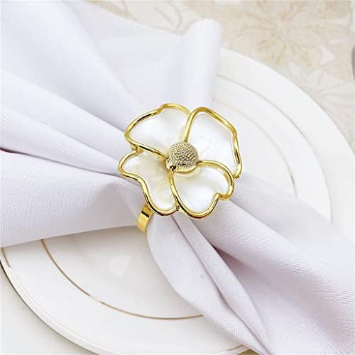 Quul Бела цветна салфетка прстен метална салфетка тока свадба празнична забава за забава креативна декорација салфетка прстен