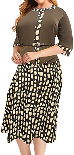 Womenените 2023 Лејди Елегантен плетен чипка од чипка фустан плус модна половина ракав фустани за молив, матурска фустан
