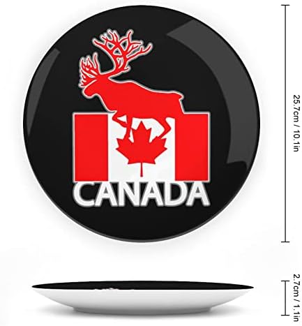 Канада Лос Знаме Коска Кина Декоративна Плоча Тркалезни Керамички Плочи Занает Со Штанд За Прикажување На Декор За Ѕидна Вечера Во