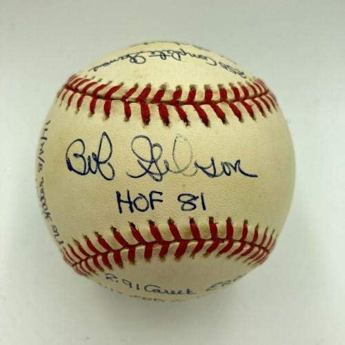 Боб Гибсон Потпиша Многу Испишан СТАТИСТИЧКИ Бејзбол Во Кариерата Реџи Џексон Коа-Автограмски Бејзбол