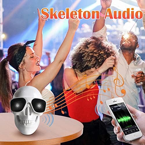Ксунион Пренослив Скелет Череп Bluetooth Безжичен Звучник Ноќта На Вештерките Радио Звучник Подарок ОД0