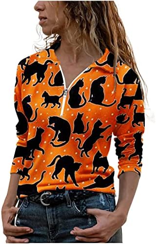 Изгорен портокал ракав, Bustier жени длабоко против желка врат тиква мачка фестивал Ноќта на вештерките каваи блузи камизолни маички тинејџери