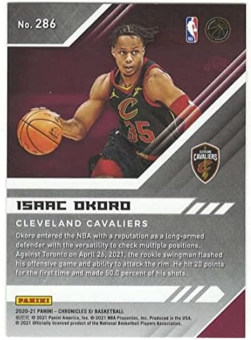 ISAAC OKORO RC 2020-21 Panini Chronicles XR Rookie NM+ -MT+ Кошарка НБА 286 Кавалиерс