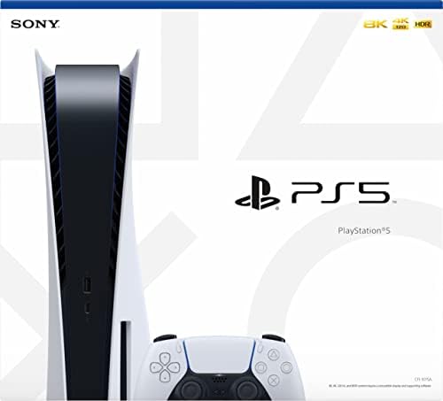 PlayStation 5 диск верзија PS5 Конзола- 4K-ТВ игри, излез од 120Hz 8K, 16 GB GDDR6, 825 GB SSD, WiFi 6, Bluetooth 5.1-