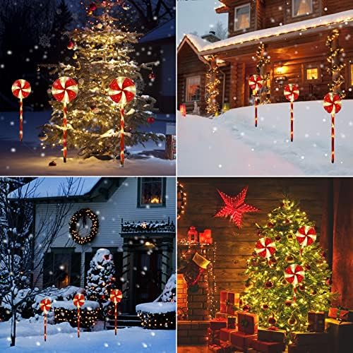 Божиќни патеки на лижавчето со 8 трепкачки режими на осветлување Кенди трска водоотпорна жица светла на отворено затворен додаток