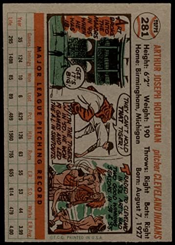 1956 Топпс 281 Арт Хаутман Кливленд Индијци Дин картички 5 - екс Индијци
