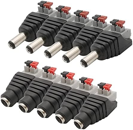 Конектор за приклучок за приклучок за напојување Vieue 5.5x2.1mm DC Connecterенски конектор за женски жици 2.1 * 5,5 mm Без завртки