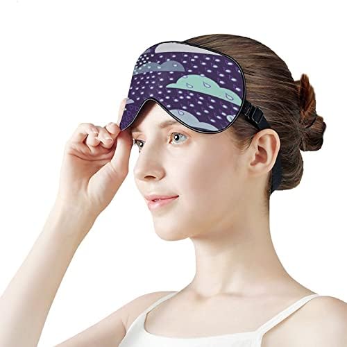 Дожд ден за слепите маска за спиење ноќно сенка на капакот за прилагодување на окото со смешна графика за жени мажи со една големина