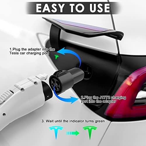 КСИНТУО Ј1772 До Адаптер ЗА Полнач ТЕСЛА 80АМПЕР/240в Ј1772 Адаптер За Полнач Одговара За Мобилниот Полнач Тесла Тесла САЕ Ј1772 ЕВ Адаптер За Полнач на Тесла Приклучок Тес?
