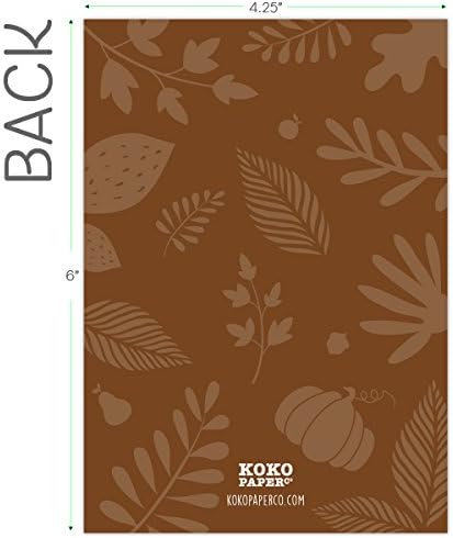 Коко Хартија Ко Fall Покани Во Есенски Бои со Тиква, Овошје и Цветови. 25 Пополнете Стил Картички и Пликови За Денот На Благодарноста,