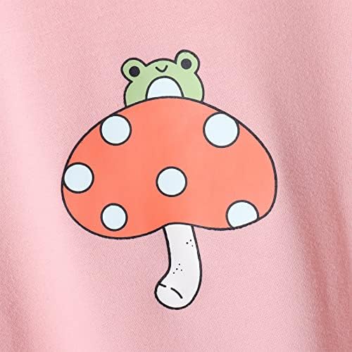 CM C&M WODRO Women Frog Sweatshirt Kawaii печурка симпатична преголема пулвер тинејџерска девојка естетска облека за облека џеб на врвови