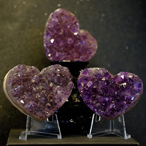 CSTARY Природни аметисти лековити камења во форма на срцеви кристални карпи за медитација и заздравување на чакра Аметист кристално срце