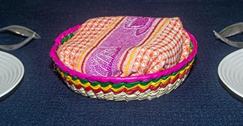 Ла Сол увезува мексикански тортилја корпа за корпи - голем потопол 8 инчи живописен држач, потопол палачинка, тако чувар автентичен