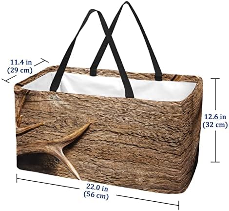 Кошар за еднократно шопинг елен Антлерс преносен преклопен пикник намирници кеси за перење алишта за торба за торбичка за купување корпа
