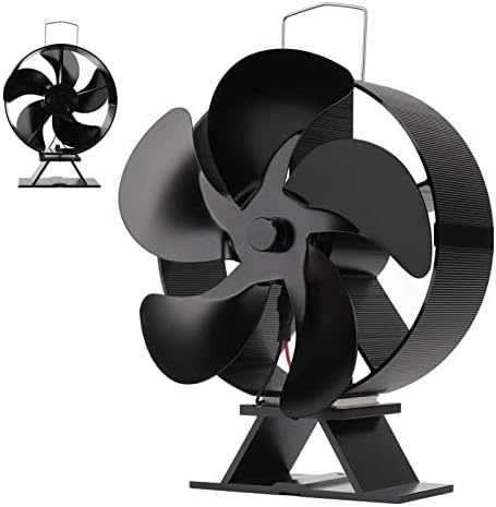 Вентилатор за Шпорет на иктце, 5 Лисја Вентилаторот За Камин На Дрва Циркулира Топол Вентилатор За Шпорет На Висока Температура Вентилатор