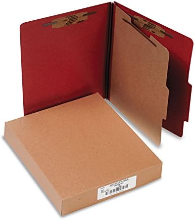 ACCO 15034 Pressboard 25-Pt Класификација Папки, Писмо, 4-Секција, Земјата Црвена, 10/Кутија