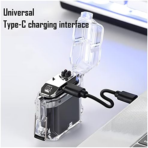 USB -полнење полесен IP68 лак плазма запалка водоотпорен ветроупорен запален запален електричен запалки, патувања, алатка за