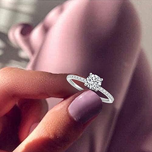 Прстени за ангажман на жени, прсти за накит за прсти за жени симулирани дијамантски свадбени прстени подароци парови прстени
