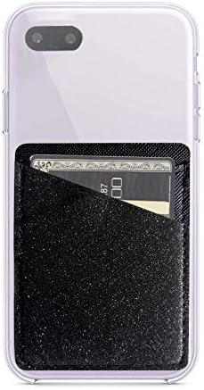 lenoup bling bling pu кожа стап на паричникот на мобилниот телефон, Sparkly мобилен телефон држач за картички Телефонски џеб за кредитна картичка,