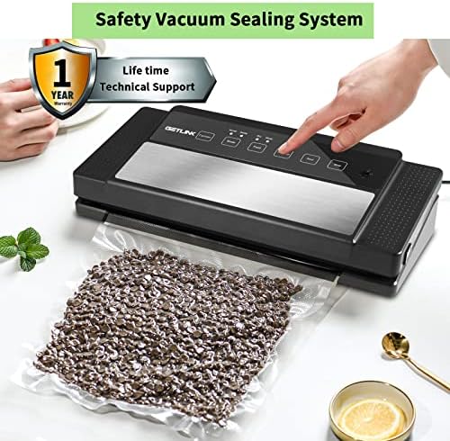 Автоматски вакуум заптивки за заштеда на храна - Безбедносна компактна машина за вакуум заптивки со 4 режими за запечатување и торбички за вакуум