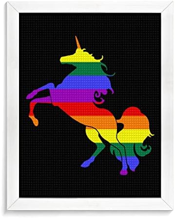 Геј гордост ЛГБТ еднорог дијамантски комплети за сликање квадрат целосна вежба цртање слика wallидна уметност за декорација