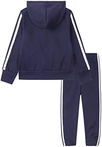 Littlespring Little Boys Tracksuit Zip Up Athertic Hoodie and Jogger Pants 2-парчиња сет