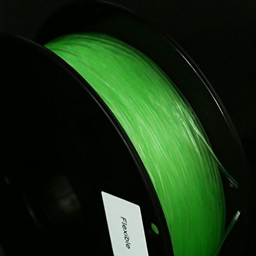 SAINSMART - 540GID Флексибилен филамент за печатење TPU 3D, сјај во темница, светлечка зелена, 1,75 mm, 1 кг, димензионална точност