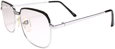 Квадратна сребрена рамка Класичен гроздобер 80S 90S читач 2,75 очила за читање