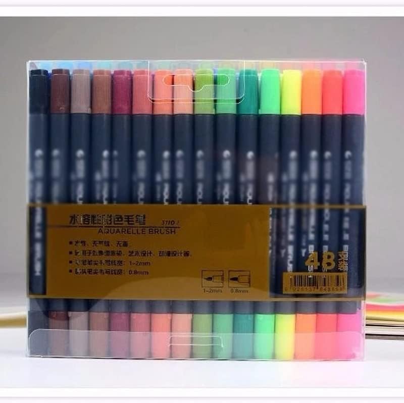 Маркери на WSSBK Поставете бои со двојна врв четка за четка за цртање сликарство акварел уметнички маркери пенкала за материјали за