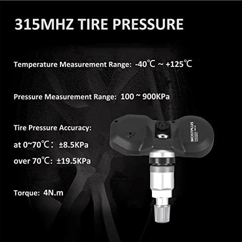 Mestplus сензор за притисок на гумите 433MHz TPMS 7PP907275F Компатибилен со BMW Audi A4 A6 A8 Q7 4PCS