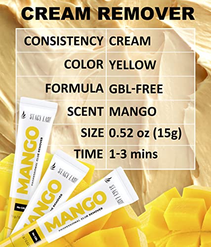 Отстранувач на крем за манго + Дополнителен силен лепак за продолжување на трепките 10 ml/0,5-1 сек Време на сушење/7 недели задржување/Професионална