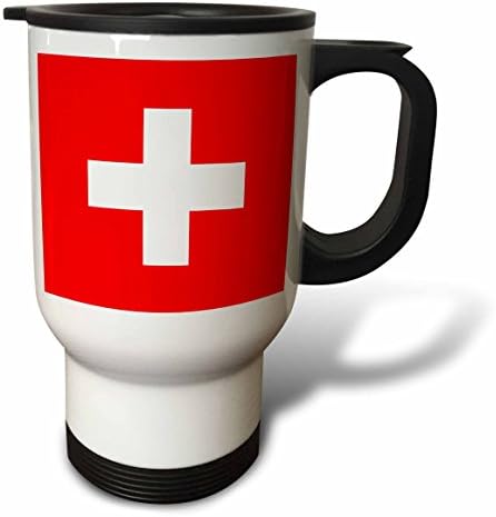 3дроза Знаме На Швајцарија-Кригла За Патување, 14 мл, Нерѓосувачки Челик, Бело