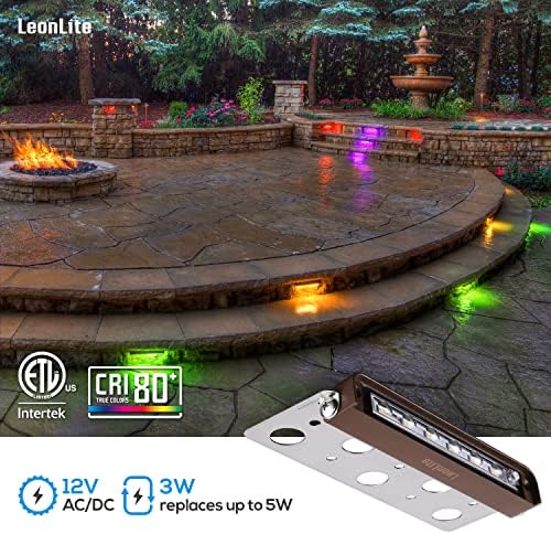 LEONLITE 7 INCH 3W RGB LED LED хардскејп пакет за осветлување со низок напон, конектори за жица, 8-пакети за задржување на wallидни светла,