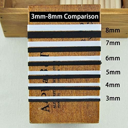 СЕЛКРАФТ Бели Црни Еластични Ленти 6мм / / 3ММ Тенки Тркалезни Еластични Ленти Еластична Облека За Венчавки Со Јаже Еластична Лента