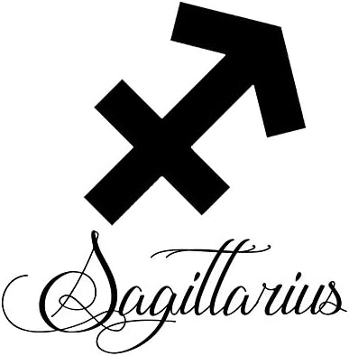 Зодијак знак Sagittarius скрипта за пишување силуета 6 винил налепница за автомобили