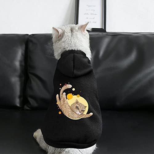 Простор за летање со мачки, симпатична миленичиња худи зимска маичка со капа за кучиња кучиња кученца облека ладно време