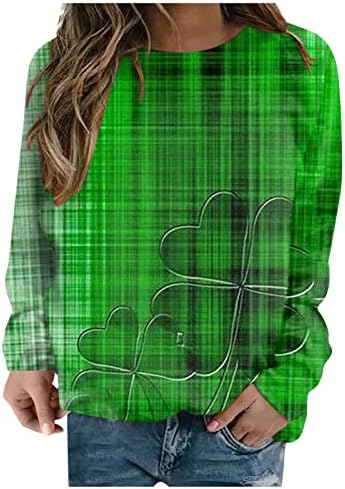 Долг ракав 2023 моден џемпер екипаж на екипаж графички салон лабава фит блуза кошула за девојчиња кошула зимски пад жени