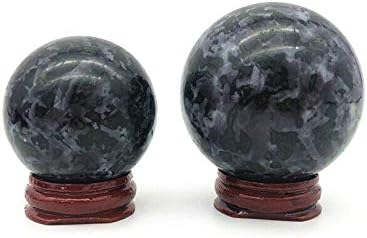 ERTIUJG HUSONG306 1PC Природна Габро топка црна кварц кристална сфера топки минерални лековити подароци декор за природни камења и